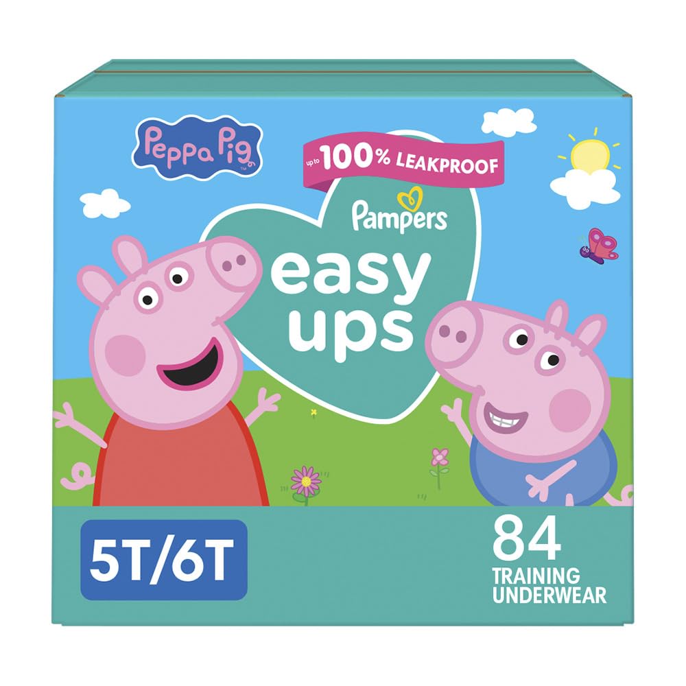 Pampers Easy Ups Training Pants Girls and Boys, Size 7 (5T-6T), 84 Count