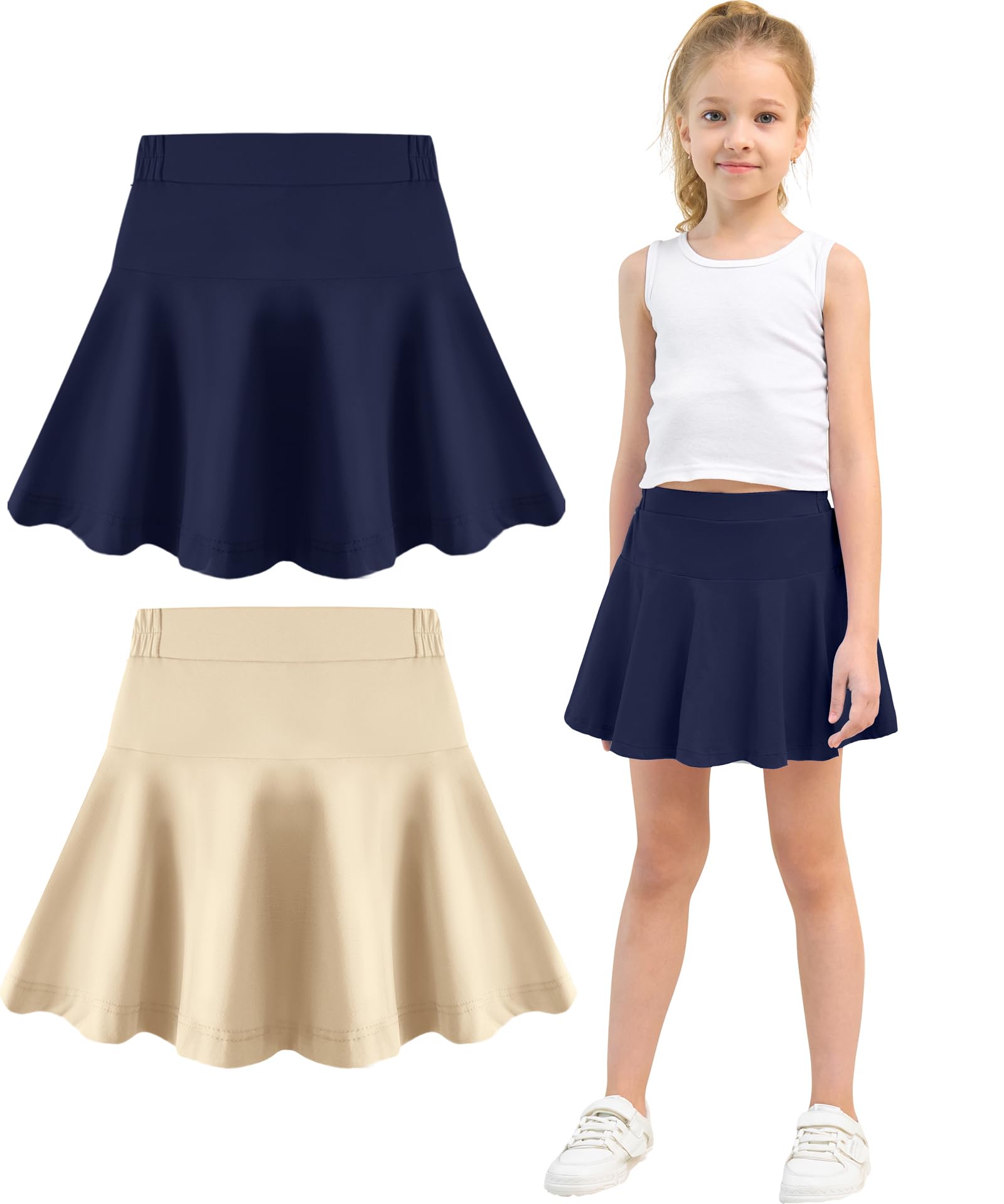 Toddler Skirt Little Girls Athletic Uniform Skorts Golf Outfit Cheer Tennis Skirts with Shorts