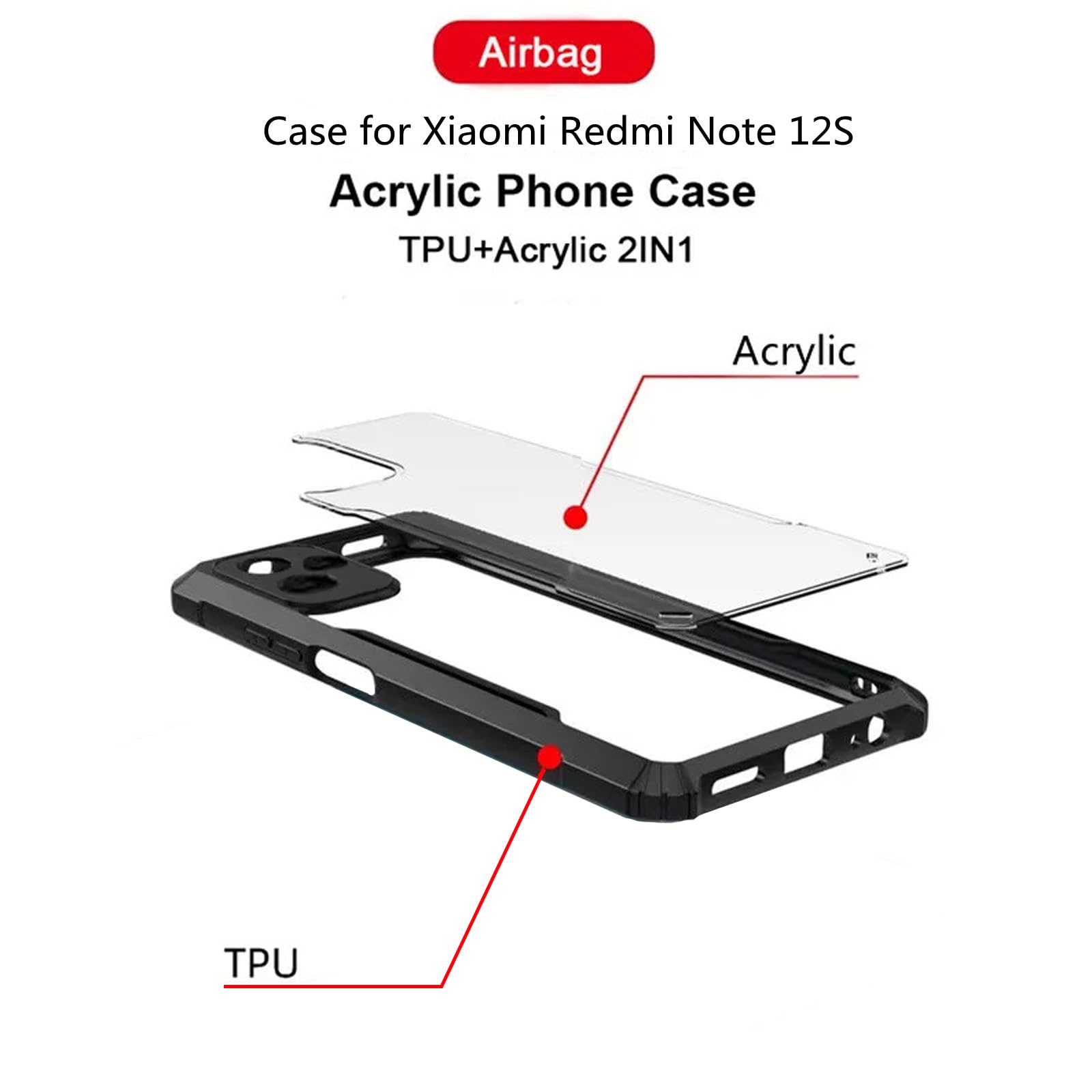 Cover Doppio Strato Per Realme C53 / Note 50 – Trasparente, Bumper TPU + Retro PC, Antiurto E Antigraffio