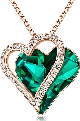 Love Heart Pendant Necklaces for Women Crystals Jewelry Gifts for Women Her Girlfriend Mother's Wife Christmas Birthday Anniversary Valentines Day