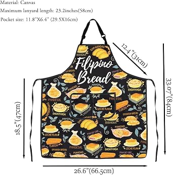Philippines Bread Lover Gift Filipino Bread Apron Pinoy Cuisine Kitchen Gift Baker Baking Lover Apron