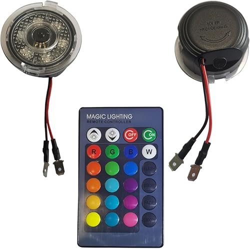 Miniatura 1 de Juego de 2 piezas de luz de charco de espejo lateral con control remoto por infrarrojos, luz de color RGB compatible con borde, expedición,