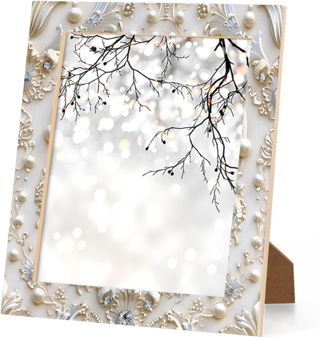 11x14 Inch Picture Frame for Vertical or Horizontal Tabletop and Wall Display Pearl Pattern Beautiful Photo Frame for Certificate Poster Home Décor Family Gifts Idea Photo Frames,1 Pack