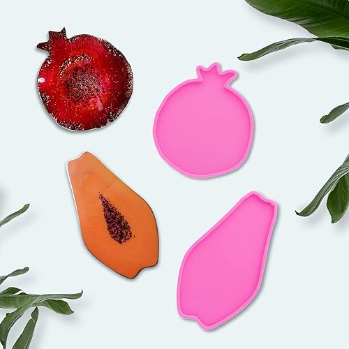 Miniatura 6 de 2 moldes de resina de silicona para granadapapaya, moldes de silicona de ágata geoda para resina epoxi moldes de fundición de resina para bricolaje,