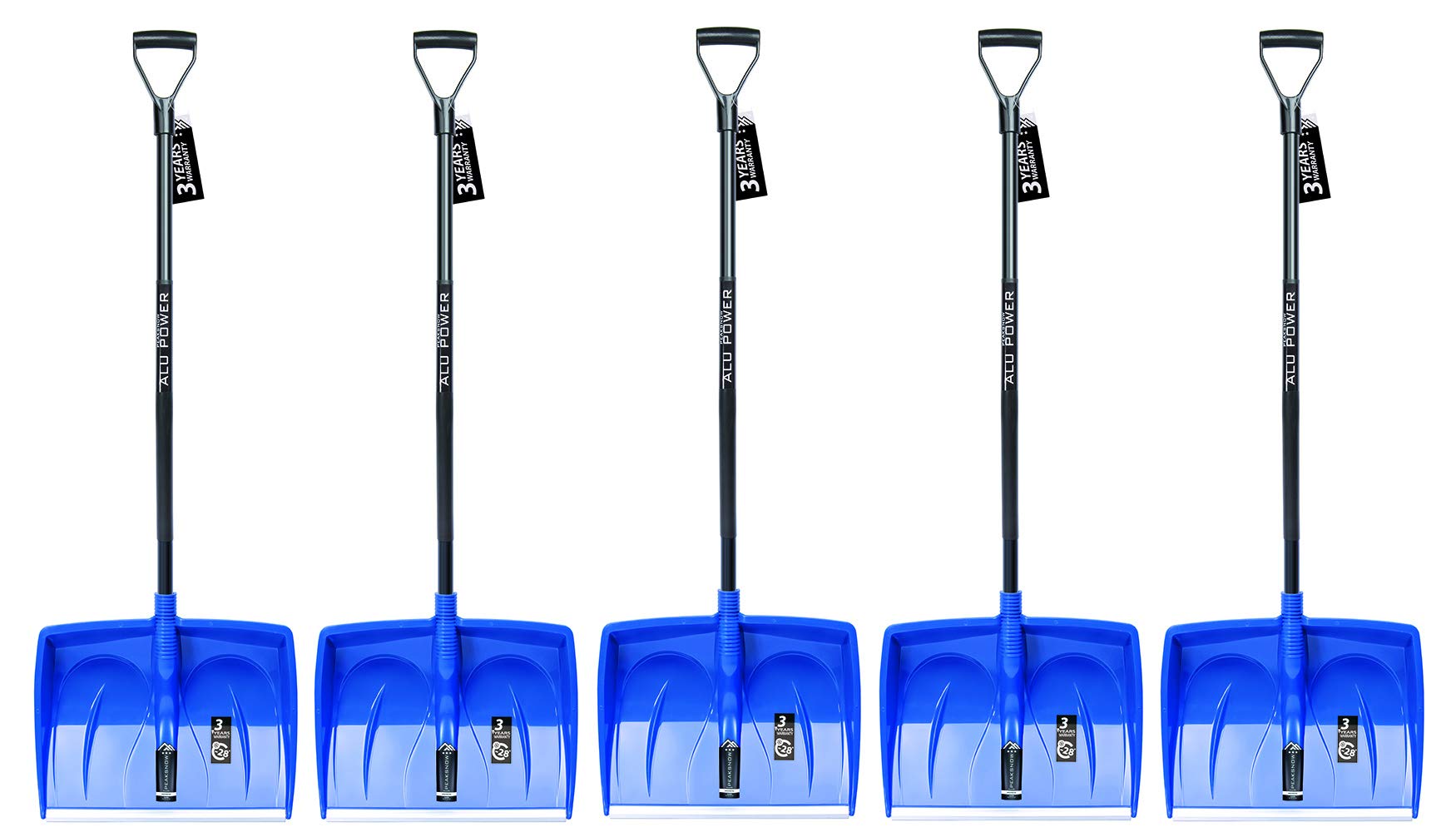 2 Pale Da Neve Ergonomiche - Lama In Plastica Con Bordo In Alluminio, Manico In Alluminio Con Impugnatura Comoda - Foto 3