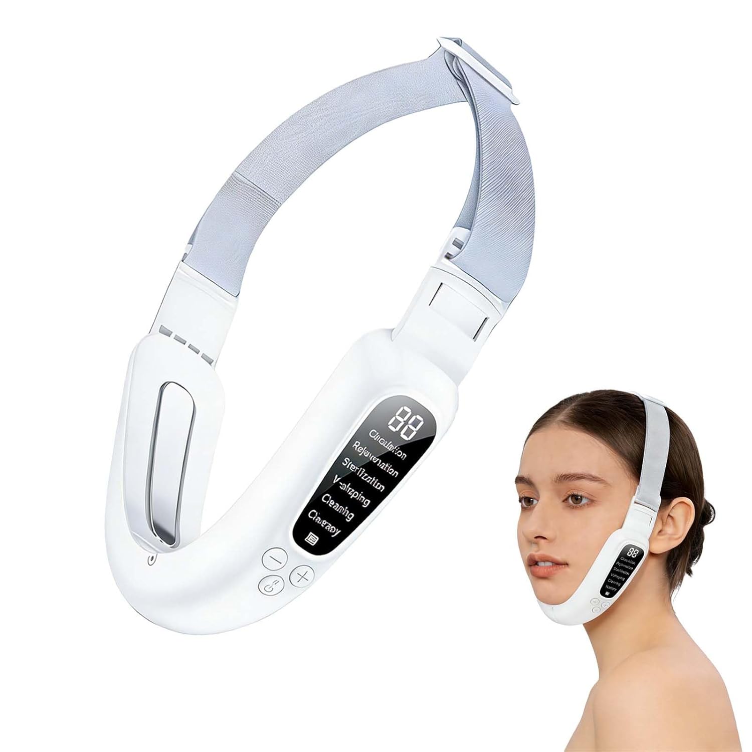 V-Face Facial Massager, Wearable Jawline Beauty Device with Adjustable Vibration, Hands-Free Skincare Tool for Women, Daily Firming Routine & Spa Experience