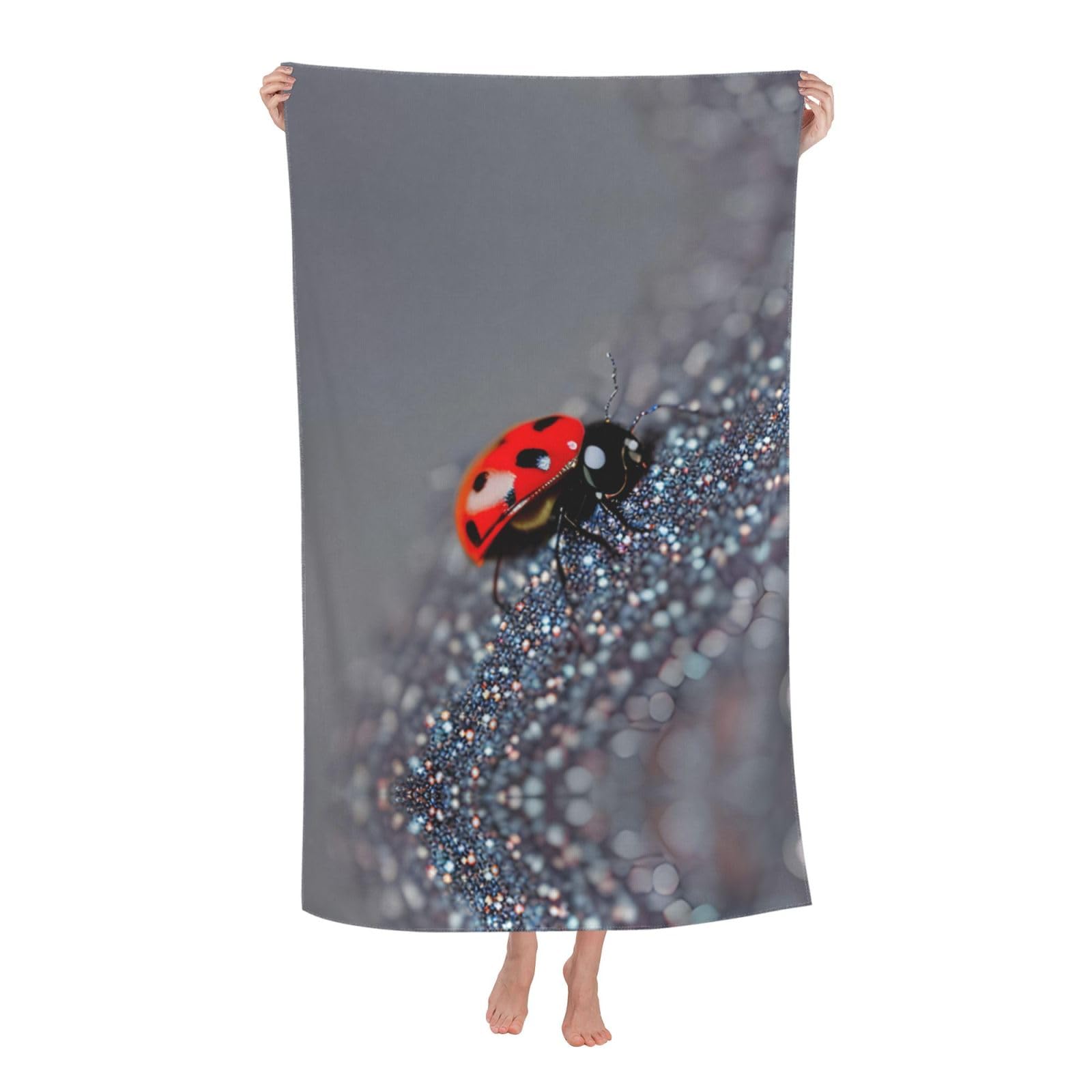 KPXXAQT Ladybugs Pattern Infinite Speckled Print Oversized Adult Beach Towel Quick-Dry Travel Swimming Camping Outdoor Adventures