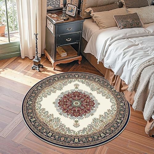 Tapete redondo Boho 75x75 cm lavable antideslizante miniatura 2