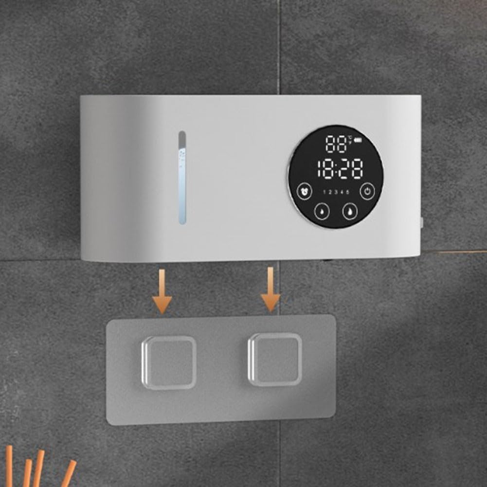Dispenser di sapone intelligente touchless, montaggio a parete, con display digitale, monitor della temperatura, uscita in schiuma regolabile, ricaricabile tramite USB, capacità 500 ml, per bagno e