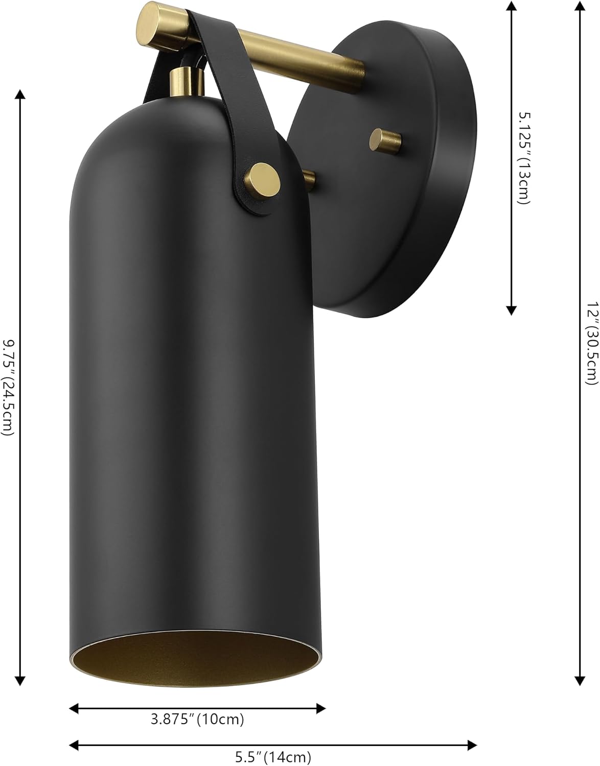 SAFAVIEH Lighting Collection Westly Black/Gold Modern Downlight Wall Sconce Set of 2 Light Fixture, Ideal for Bathroom, Entryway, Vanity, Foyer, Hallway, Living Room (LED Bulbs Included)