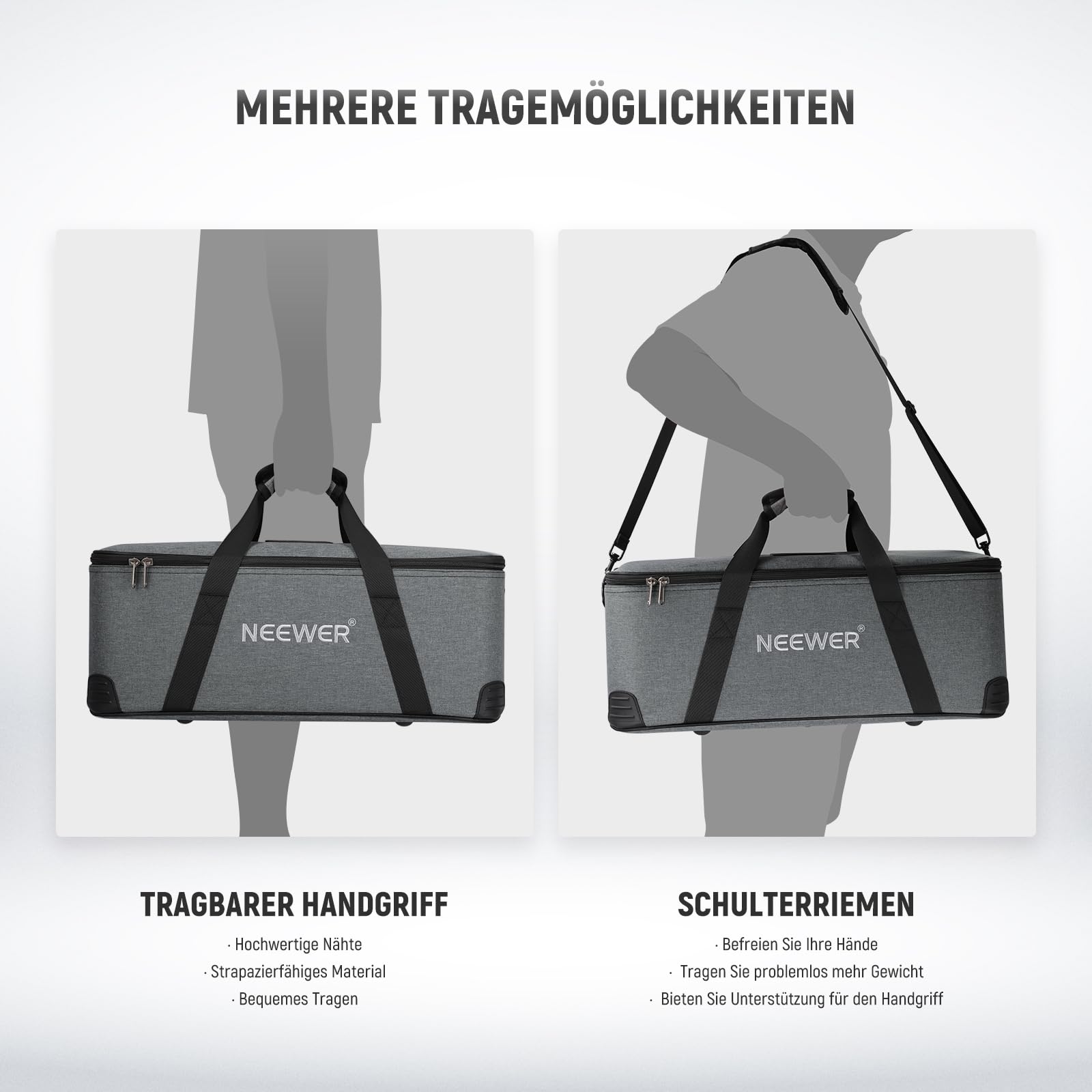 NEEWER Tragetasche mit Schultergurt Griff, Robuste Schaumstoffpolsterung für CB300C CB200C FS300C FS230C FS150C CB300B CB200B FS230B FS150B CB100C CB60B RGB CB60 Q300 Q4 Flash, Transportkoffer, PB6