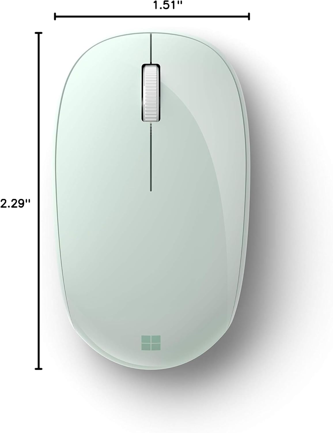 Microsoft Bluetooth Mouse - Mint. Comfortable design, Right/Left Hand Use, 4-Way Scroll Wheel, Wireless Bluetooth Mouse for PC/Laptop/Desktop, works with for Mac/Windows Computers