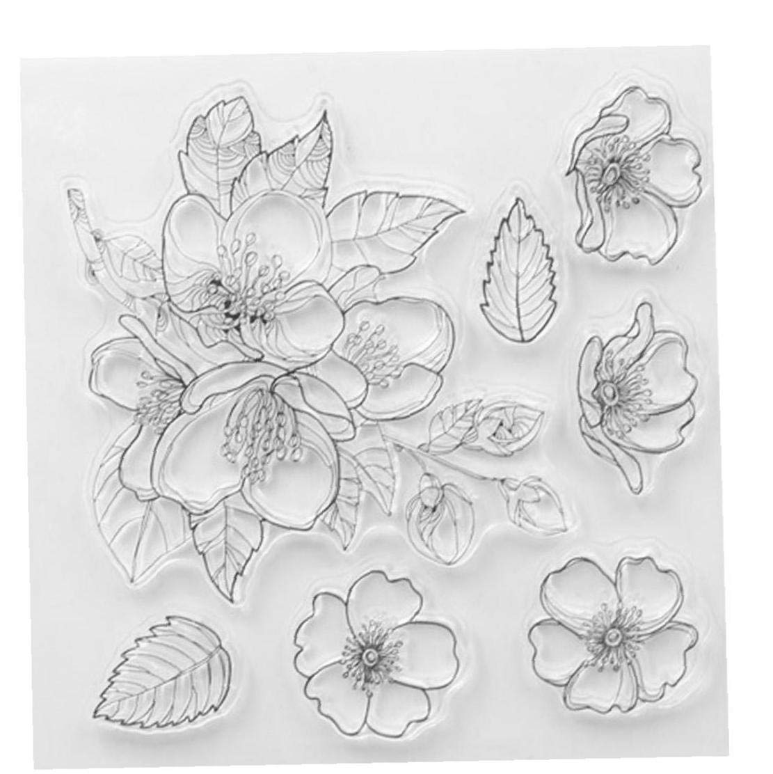 Pinicecore Clear Silicone Stamp Flowers Transparent Stamp For Scrapbooking Cards Invitations