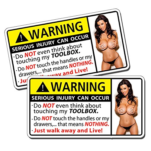 Funny Caution Tool Toolbox Warning Decal Sticker