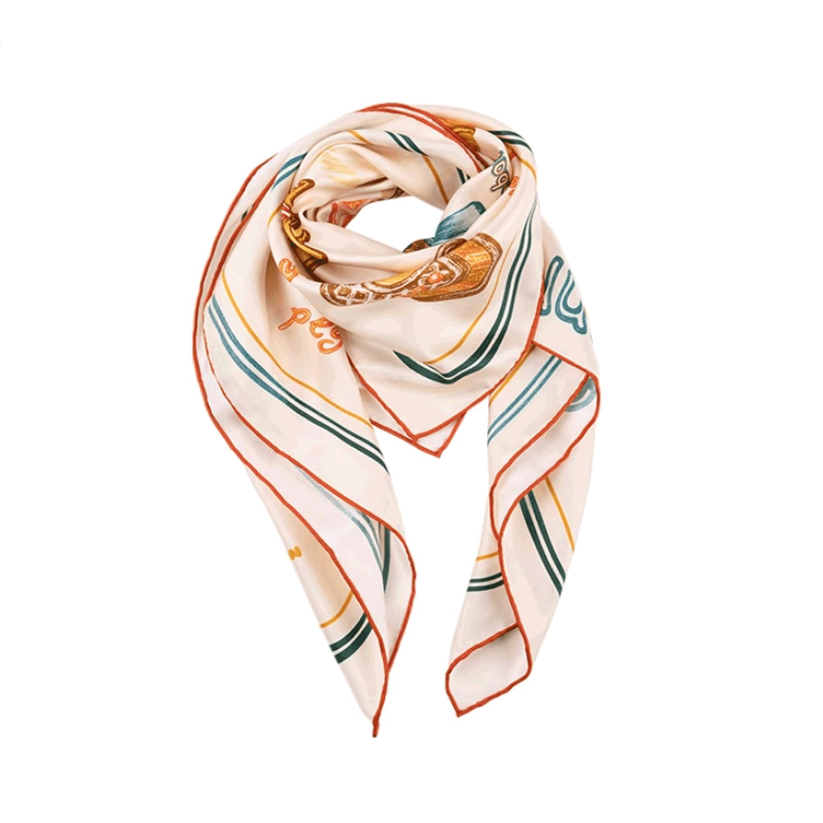 Bufanda de Seda de Morera, pañuelo Cuadrado con Estampado Elegante, pañuelo para el Cuello con sensación Sedosa, Bufandas Suaves y Transpirables, Bufanda para el Cuello para Mujer