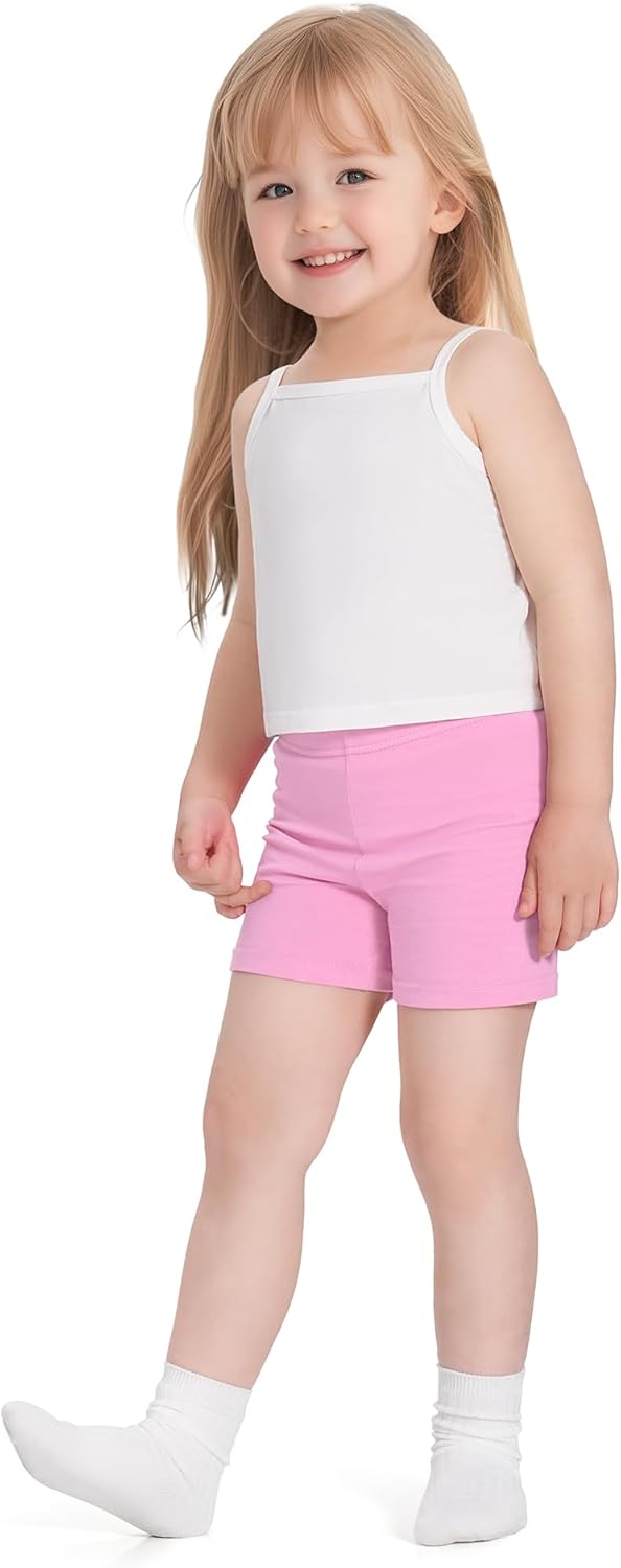 Witwot 6 Pack Baby Girls Bike Shorts Toddler Girl Cotton Dance Short Pants for Kids Solid Athletic Summer Cloth Size 18M-5T - Image 4