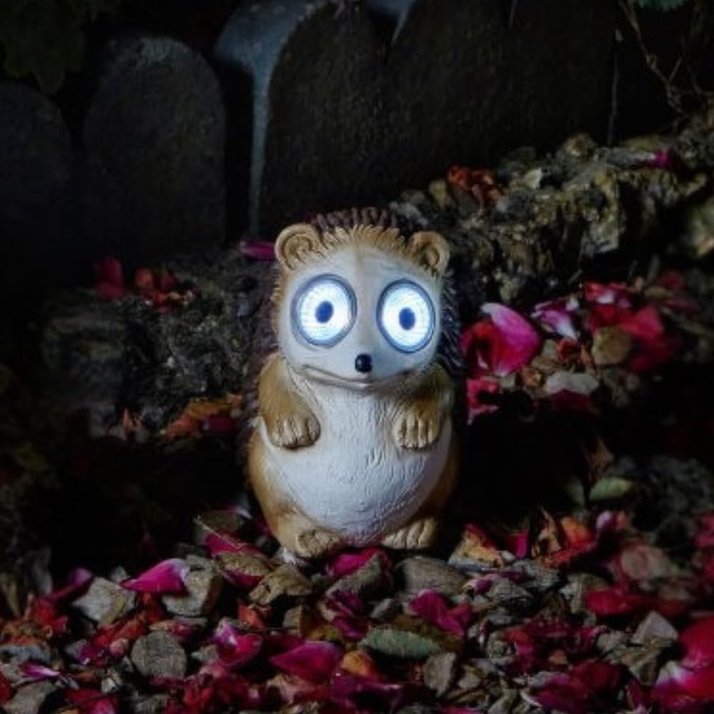 Garden Mile Hedgehog Animal Ornament Solar Lights Outdoor Garden Waterproof Lighting Solar Garden Ornaments With LED Light Perfect For Outside Accessories Decorations Resin Statue for Patio Flowerbeds