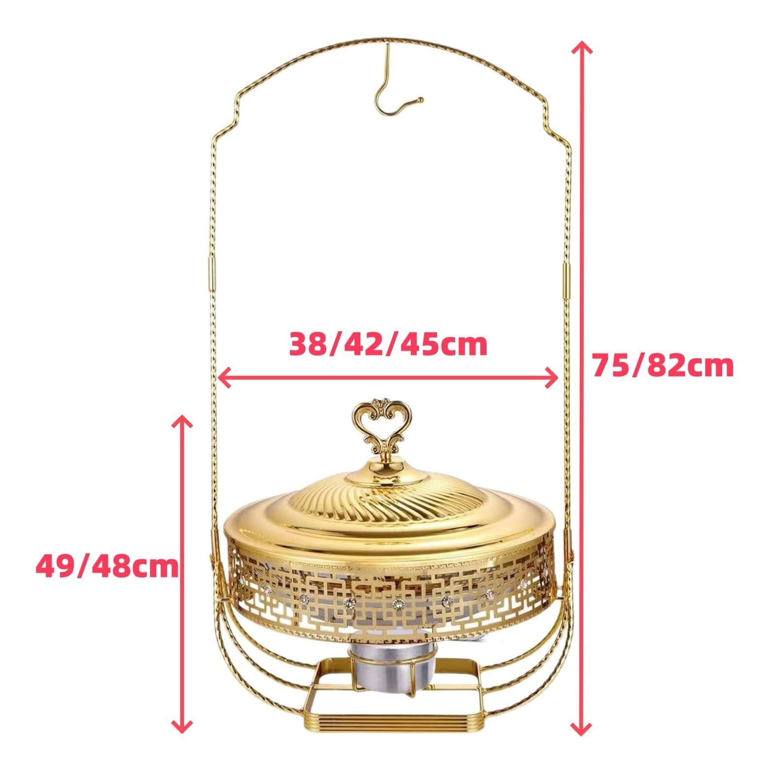 Scaldavivande con Bordo in Pizzo for Buffet | Oppure fornello da pranzo con coperchio sospeso a buffet, server for buffet e set più caldo(8L)