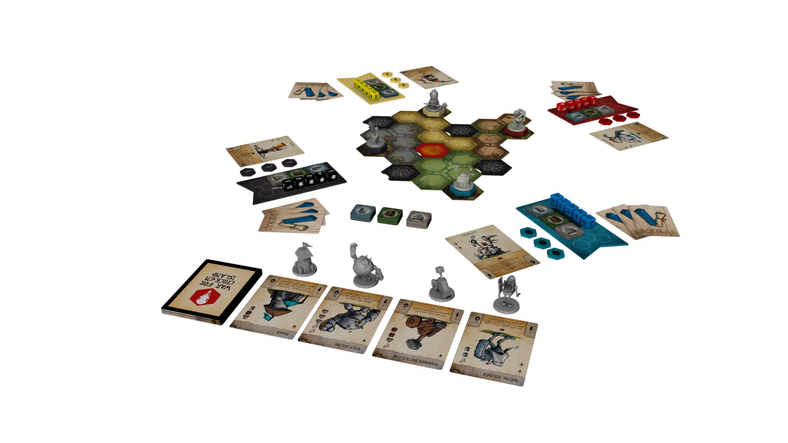 Draco Studios War for Chicken Island 2ª edición: Juegos de Mesa de Estrategia en Miniatura para Adultos, Juegos de Mesa de Aventura Familiar, eliminación sin Jugadores, a Partir de 14 años, 1-4