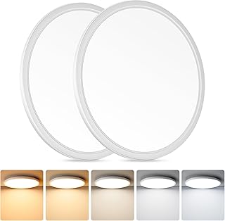 Brightever LED Flush Mount Ceiling Light, 24W 3200LM 5CCT Dimmable LED C...