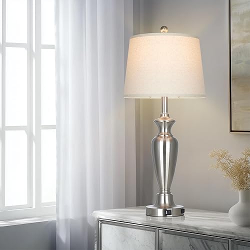 Miniatura 7 de Juego de 2 lámparas de mesa, color plateado