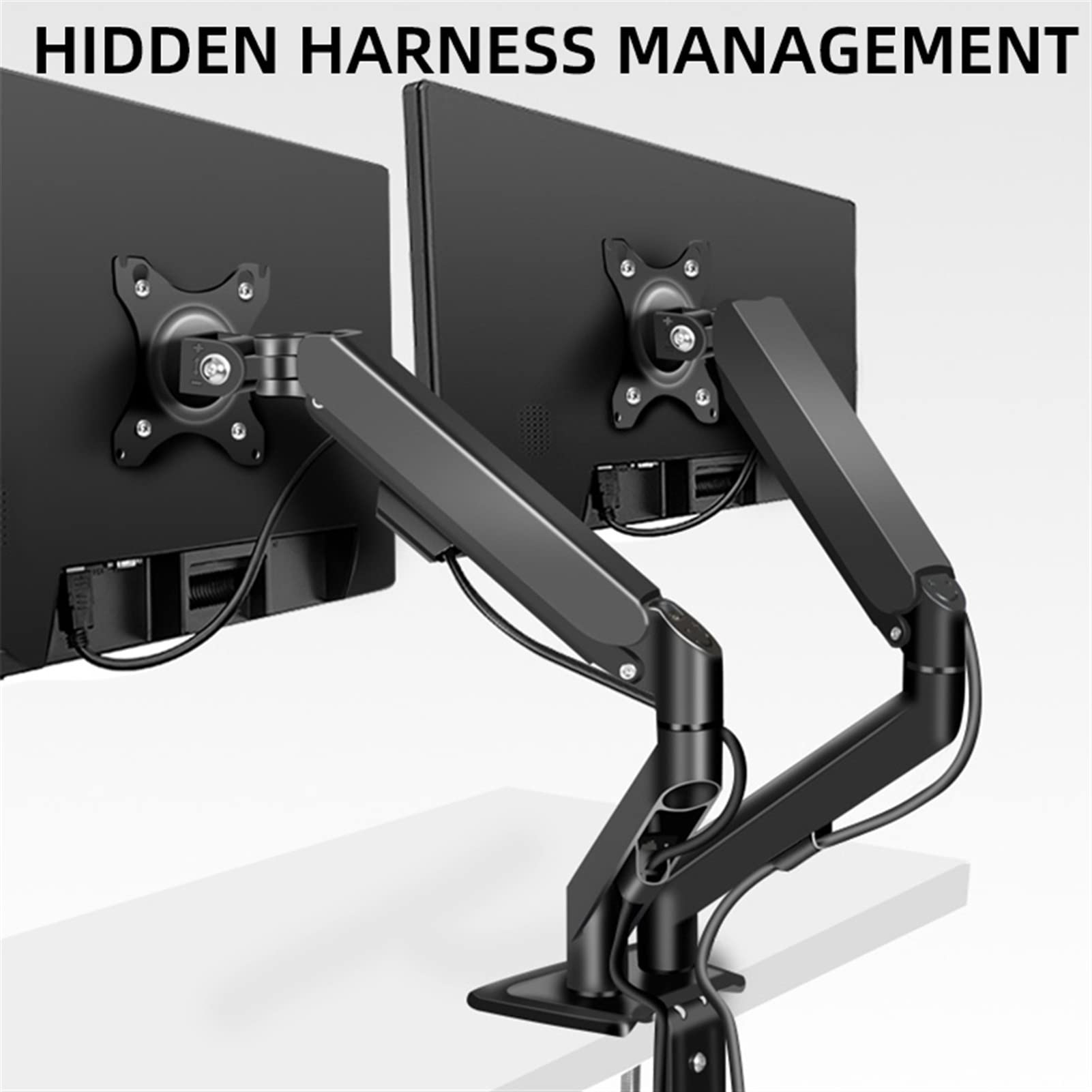 Supporto per Monitor per Braccio da scrivania per Doppio Monitor da 17-30" per impieghi gravosi, Supporto per Doppio Monitor LCD con Movimento Completo a Molla a Gas, att