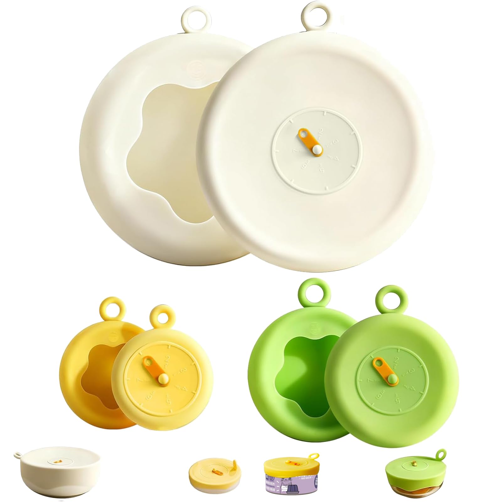 SSilicone Lids, Stretch Covers for Food Storage, 6-Pack