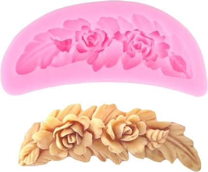Rose Wreath Leaves Fondant Molds Flower Garland Silicone Mold
