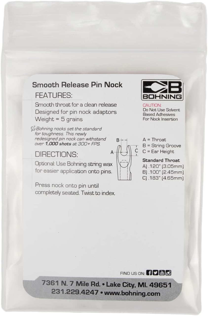 Bohning Smooth Release Pin Nock, 12 pk