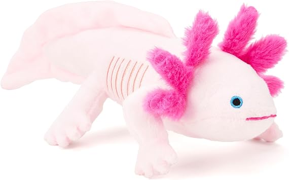 Zappi Co 100% Recycled Pink Axolotl Plush Toy 30cm Length Stuffed Soft Cuddly Eco Friendly for First Kid