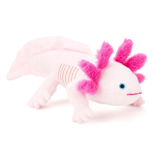 Zappi Co Juguete axolotl de peluche 100% reciclado (30 cm de longitud) suave, acogedor