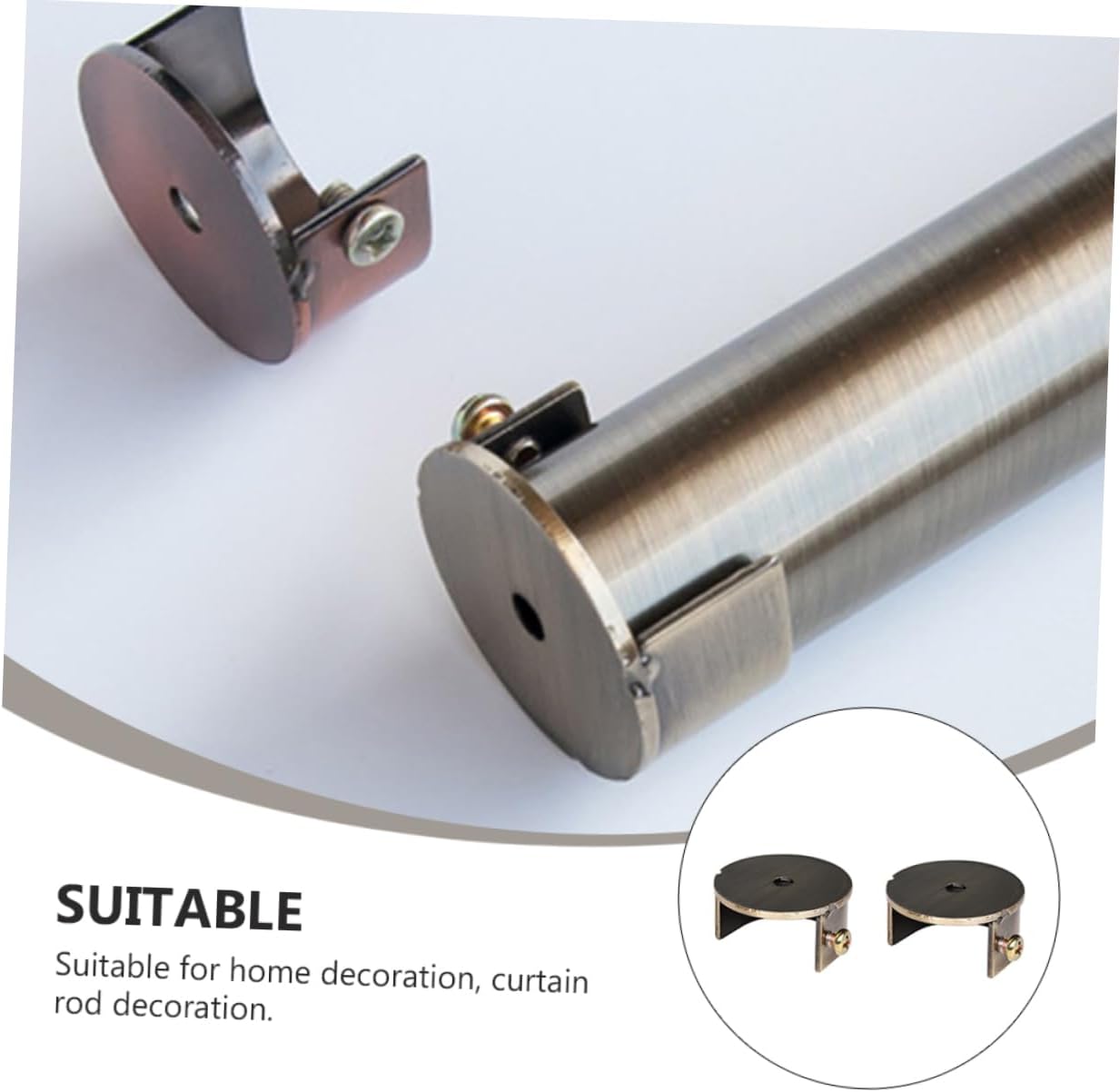6pcs Strong Hardness Material Curtain Rod Holders Ceiling Installation Drapery Brackets Fixing Tools Elegant Design for Rooms