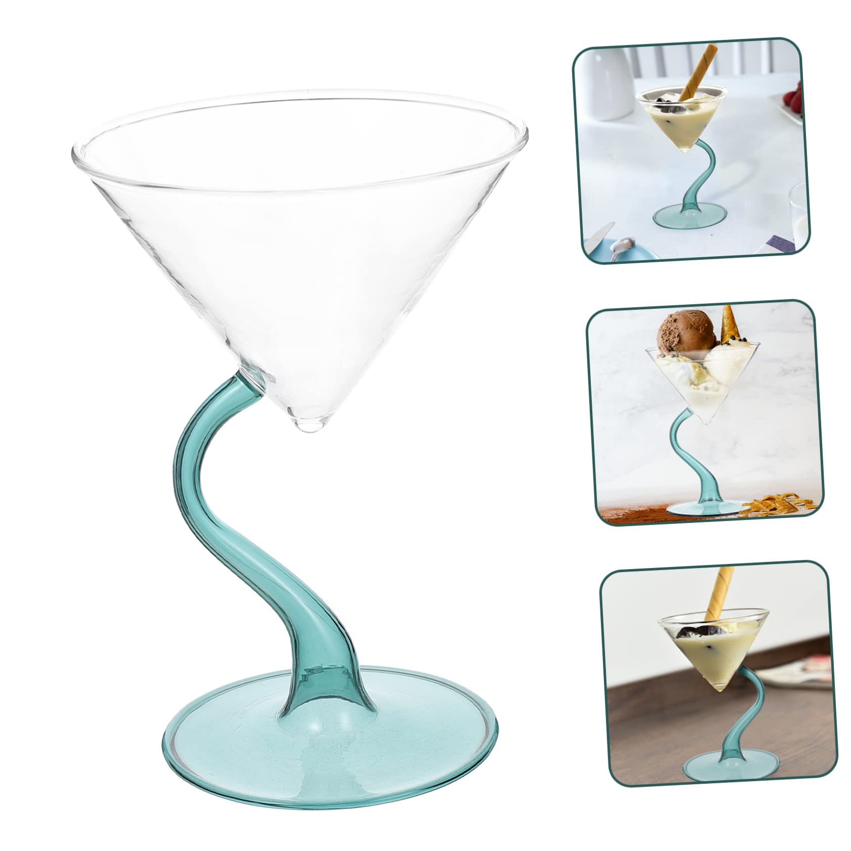 PRETYZOOM 3 Pz Coppa Gelato in Tazze Bicchieri Da Whisky Mini Gelato Bicchieri Da Liquore Ciotola Di Punch Da o Da Martini Coppette o Bicchiere Green
