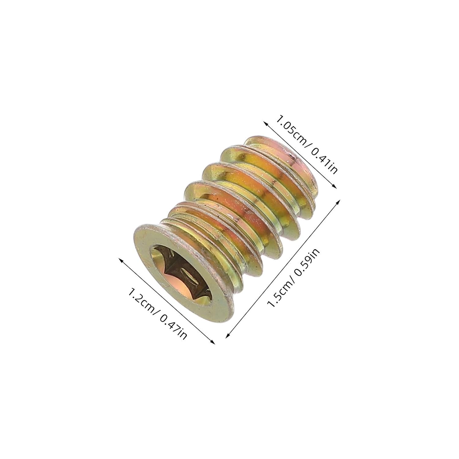 1/4-20x15 Hex Drive Threaded Wood Inserts for Furniture