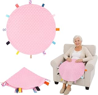 Fidget Blanket for Adults with Dementia,Fidget Sensory Blanket for Alzheimers Patients,Autism Sensory Products for Adults(Round - 50cm / 19.69 Inch) (Pink)