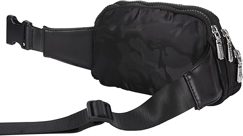 Miniatura 6 de Riñonera para cinturón Riñoneras impermeables en todas partes con correa ajustable para viajes, Negro -