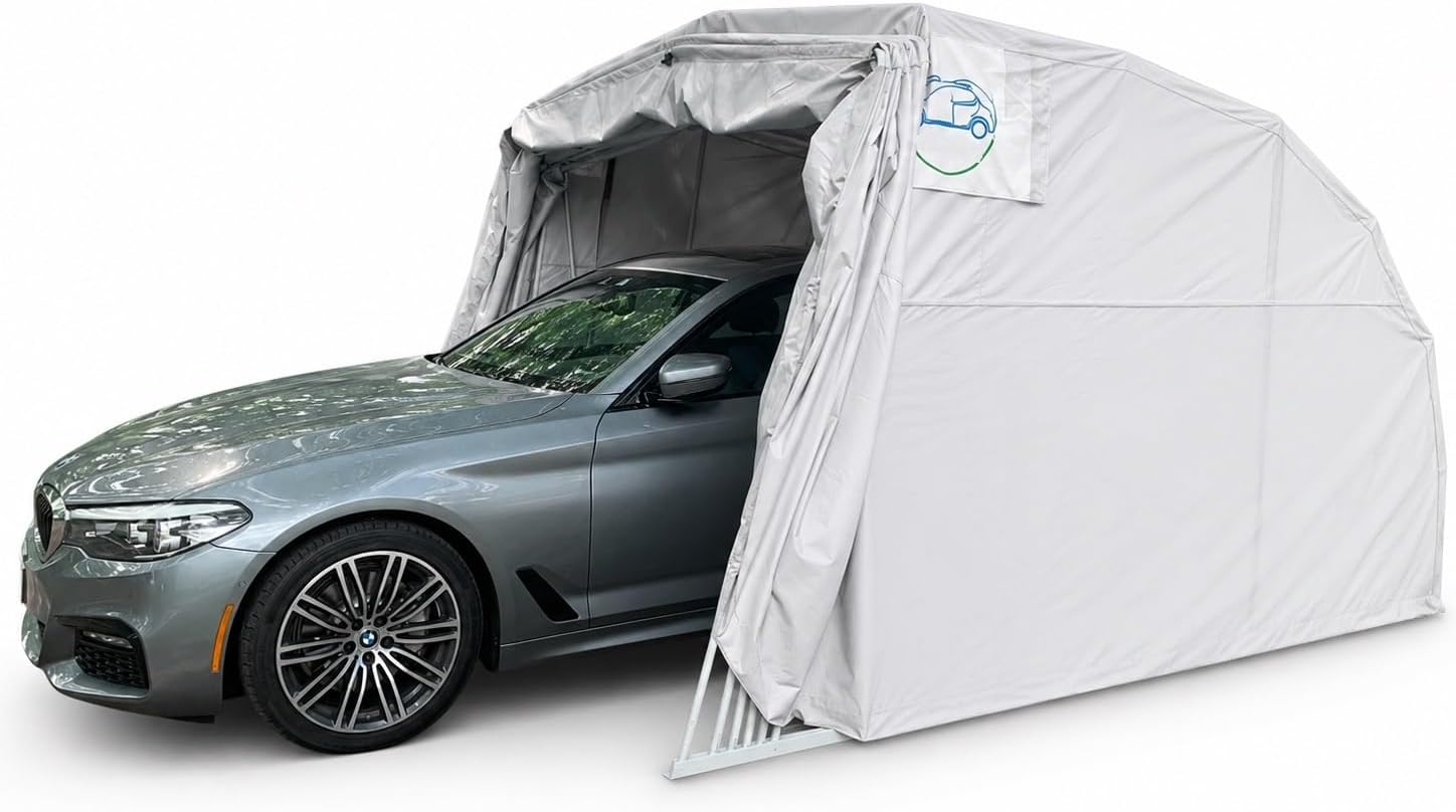 Ikuby All Weather Proof Carport, Shelter, Canopy, Garage, Shed, House, Park - Foldable, Retractable, Lockable, Durable