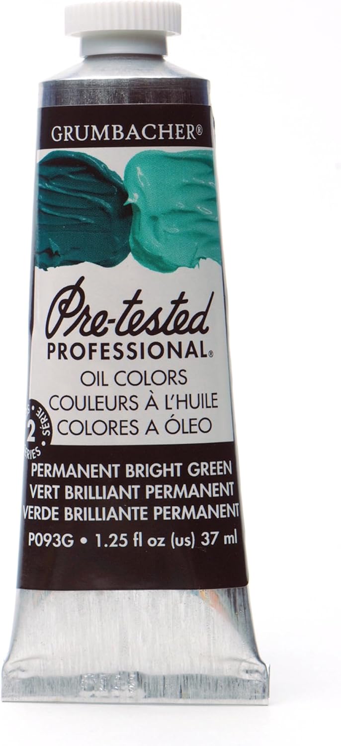 Grumbacher Pre-Tested Oil Paint, 37ml/1.25 Ounce, Viridian (P232G)