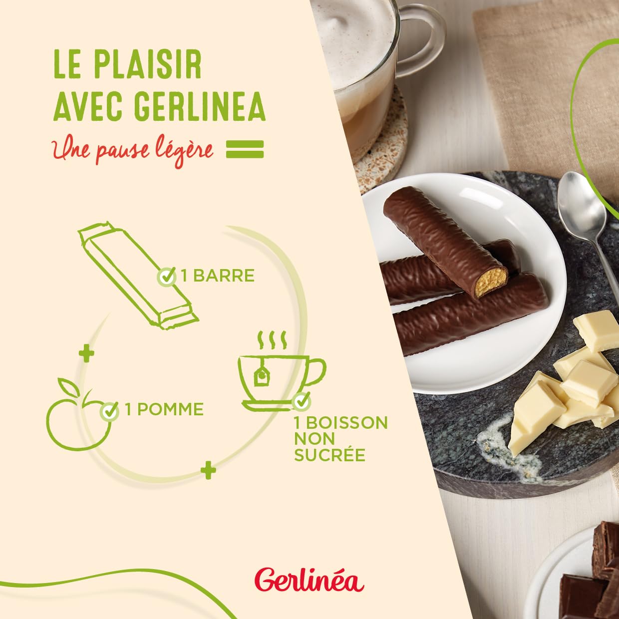 Gerlinéa 12 Barres saveur Chocolat Noir & Blanc 372 g