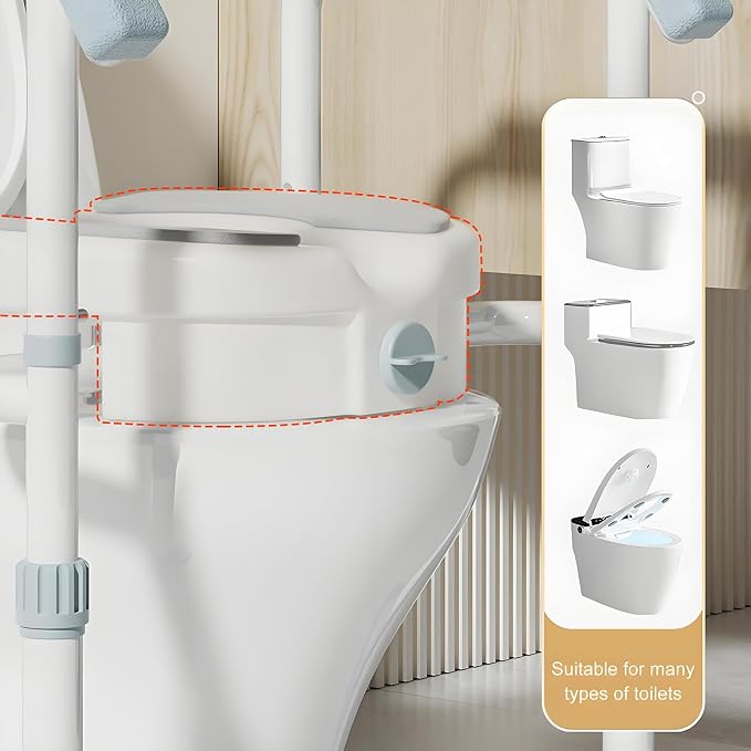 Asiento Elevado para Inodoro con Apoyabrazos Ajustables miniatura 7