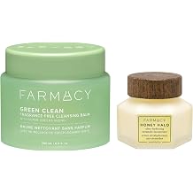 Farmacy Sensitive Skin Cleanse & Barrier Repair Duo - Fragrance-Free Green Clean Cleansing Balm + Honey Halo Ceramide Moisturizer for Makeup Removal, Hydration & Barrier Support