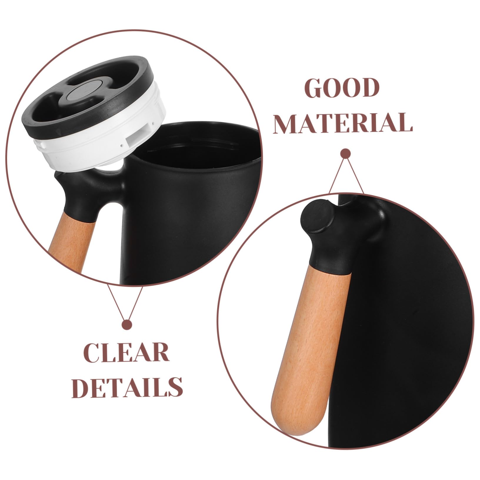 Bouteille Isotherme 1l Poignée en Bois pour Maison et Bureau, Bouilloire à Eau Chaude Élégante Coque Plastique et Doublure en Verre, Maintien Température