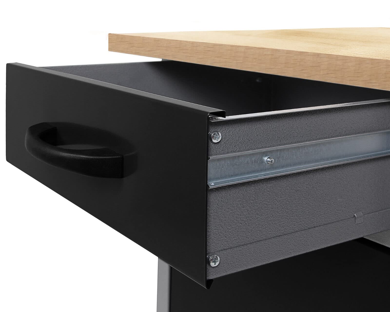 Ondis24 Banco da lavoro 120 cm, 3 cassetti con cuscinetti a sfera e 2 ante bloccabili, piano di lavoro in legno di faggio da 28 mm, altezza di lavoro 95 cm, certificato TÜV, installazione in officina