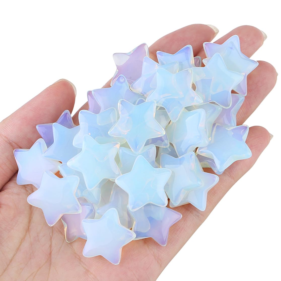 20 Pcs Opal Crystals Star Gemstones Set Healing Crystals Natural Reiki Protection Polished Stones Meditation Energy Balancing Crystal
