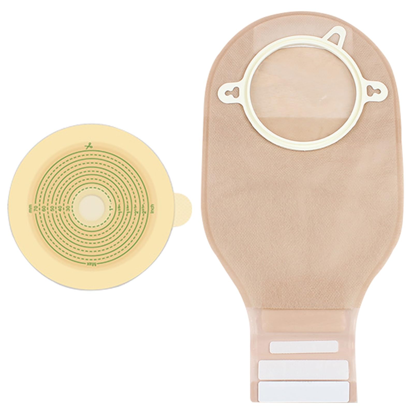 21 Pezzi di Forniture per Stomia, Sacche per Colostomia in Due Pezzi, Sacchetti con Chiusura per La Cura Dello Stoma Ileostomico, 20-70 MM Tagliabili Su Misura (10 X Sacche + 10 X Barriera + Cintura)