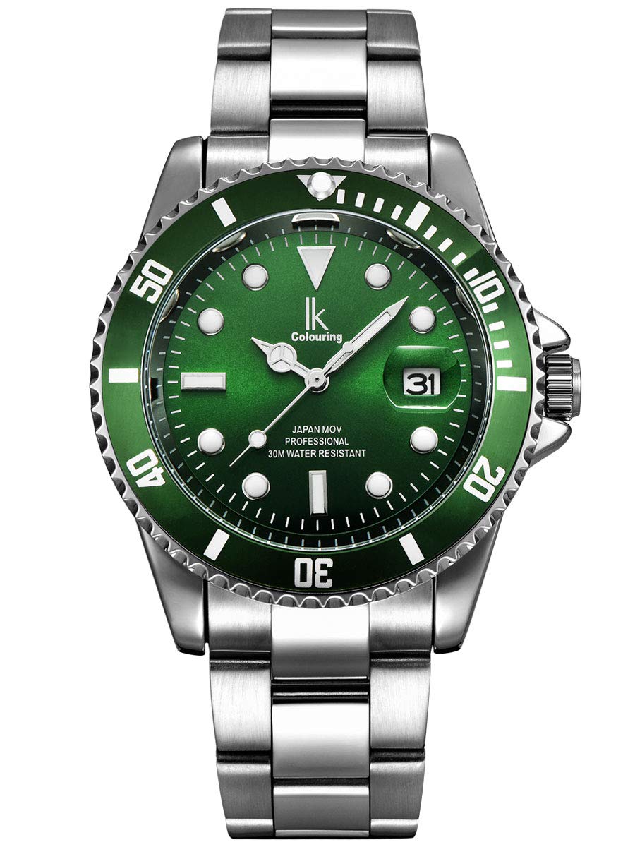 Alienwork IK Orologio Uomo Donna Calendario Cinturino in Metallo