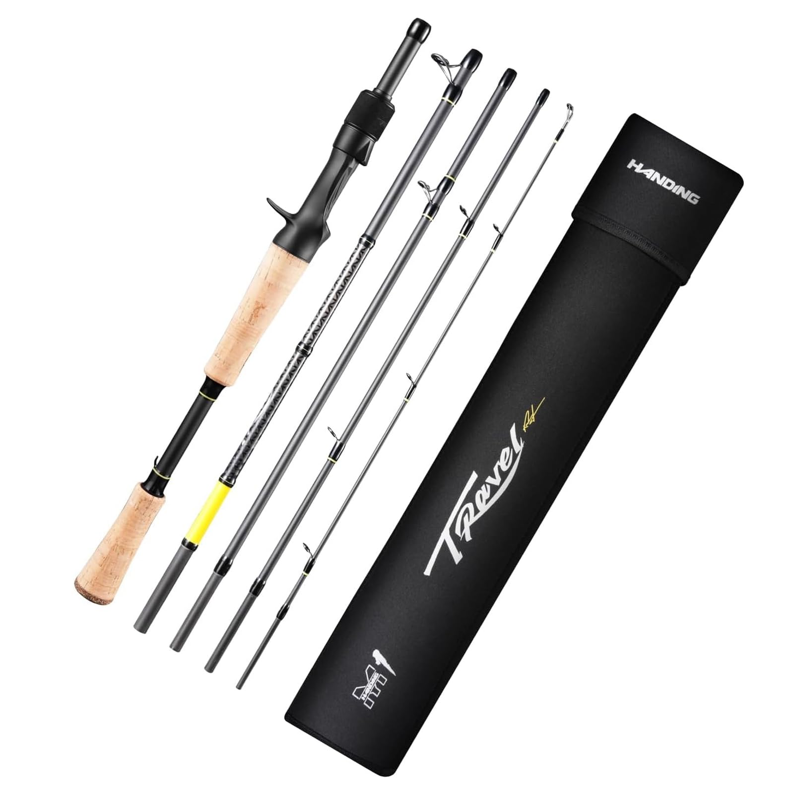 HANDING M1 Travel Fishing Rod 5 Piece Medium Travel Baitcasting