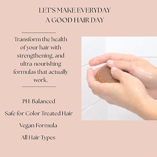 Miniatura 6 de Barra acondicionadora de aceite de coco y argán, hidratante profunda para cabello seco dañado. Acondicionador sólido hidratante y nutritivo para