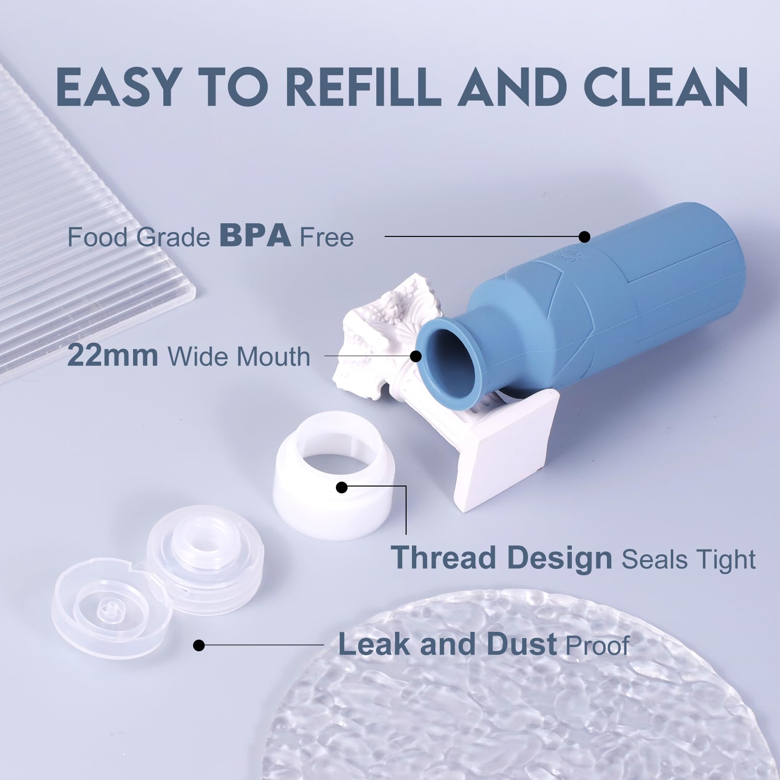 Fadvan 100ml Silicone Travel Bottle for Toiletries,travel bottles for toiletries,4 Pack Leak Proof Refillable Squeezable Containers for for Shampoos Conditioner and Cream - Image 3