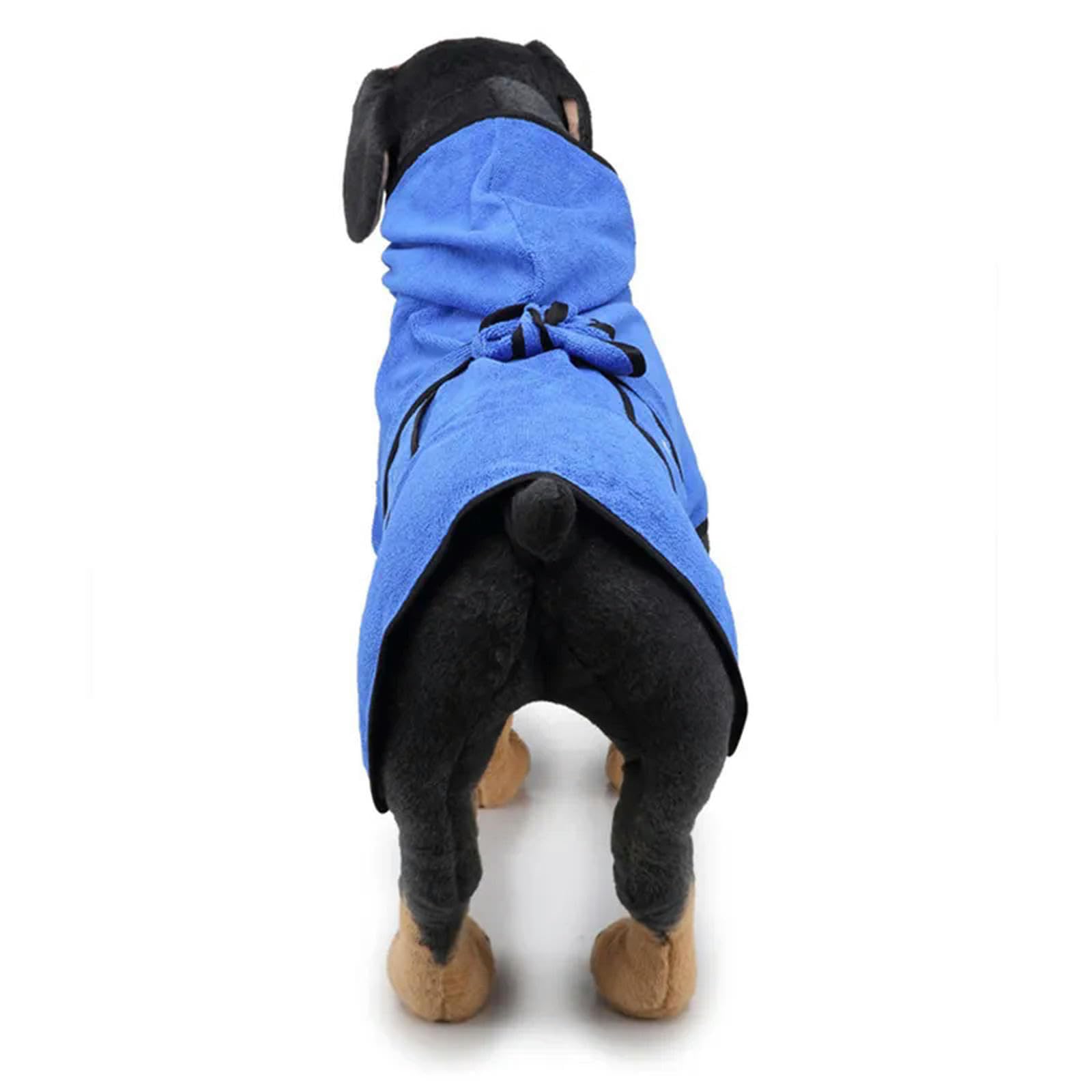 Serviette de Bain pour Chien Peignoir à Capuche pour Chien Manteau de séchage pour Chien Super Absorbant avec Collier et Taille réglables pour Chats et Chiens de Toutes Races